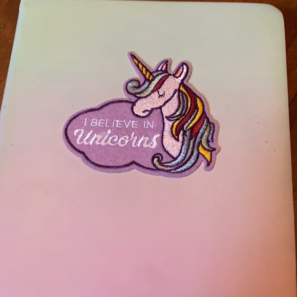 ⭐️ 3 for $10 Blank notebook, I believe in unicorns patch on the front - Picture 2 of 5